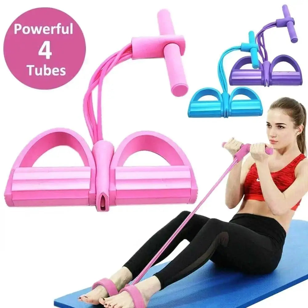 4/6 Level Resistance Band Elastic Bands with Non Slip Handles for Home Fitness Abdominal Muscle Training Yoga Pilates Workout