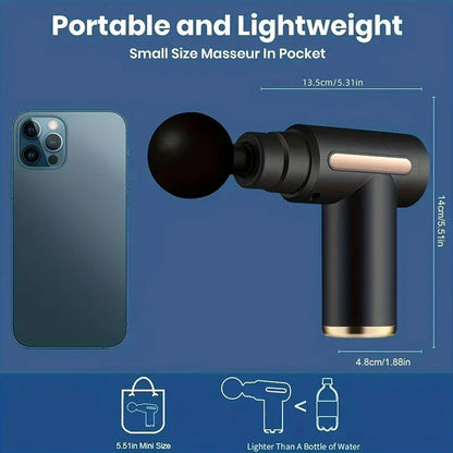 Portable Multifunctional Electric Fascia Gun Massager Instrument - Vibrating Muscle Relaxation Tool for Sports Recovery