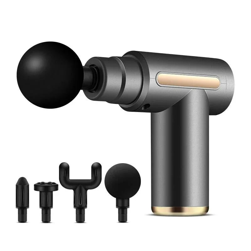 Portable Multifunctional Electric Fascia Gun Massager Instrument - Vibrating Muscle Relaxation Tool for Sports Recovery