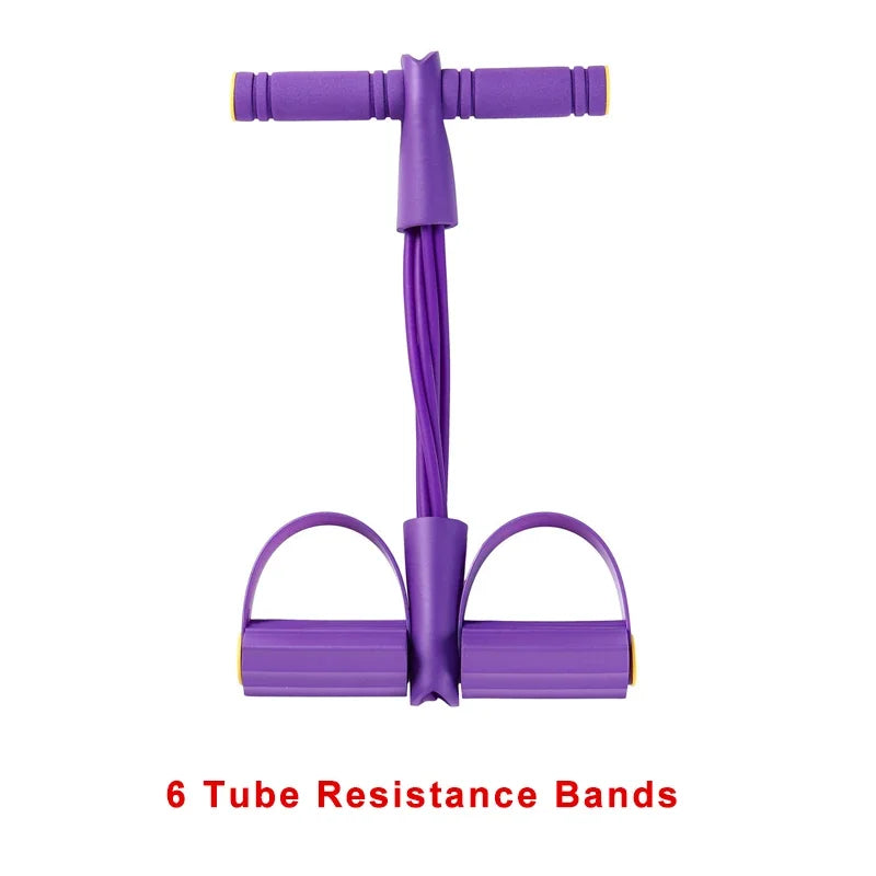 4/6 Level Resistance Band Elastic Bands with Non Slip Handles for Home Fitness Abdominal Muscle Training Yoga Pilates Workout